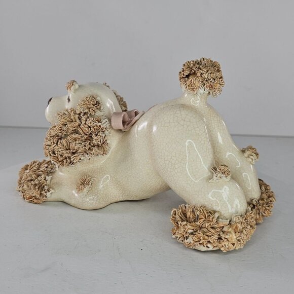 Vintage Spaghetti Cocker Spaniel Figurine Pink Bow MCM *Chipped* - Picture 8 of 8